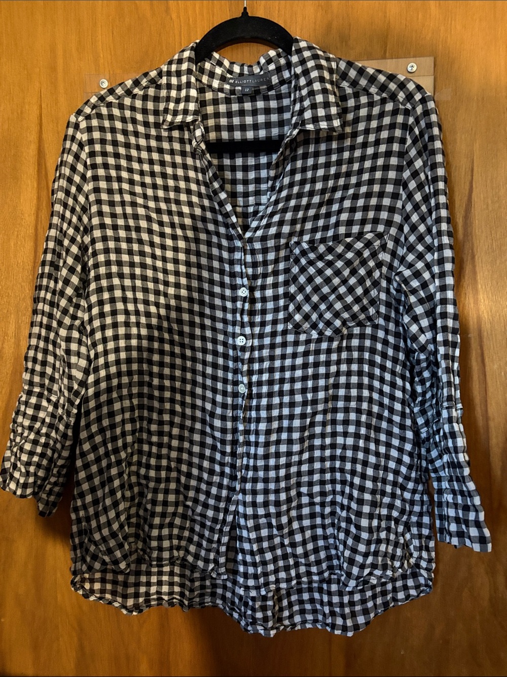 Elliott Lauren Black & White Gingham Button-Up Shirt